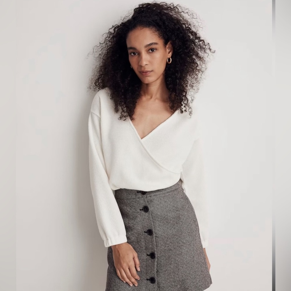 Madewell Cream Wrap Sweater (brand new)